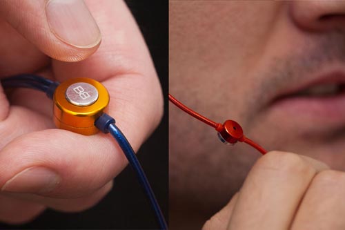BassBuds Control Button and Microphone