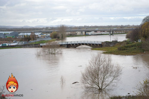 Rhuddlan - Floods - On The Buses Bridge 2