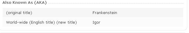 Igor Frankenstein