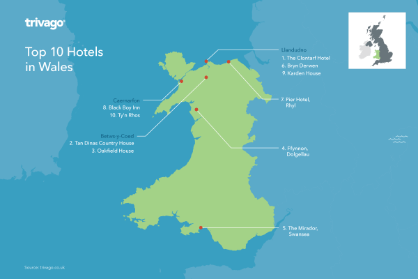 Trivago Top 10 Hotels Wales