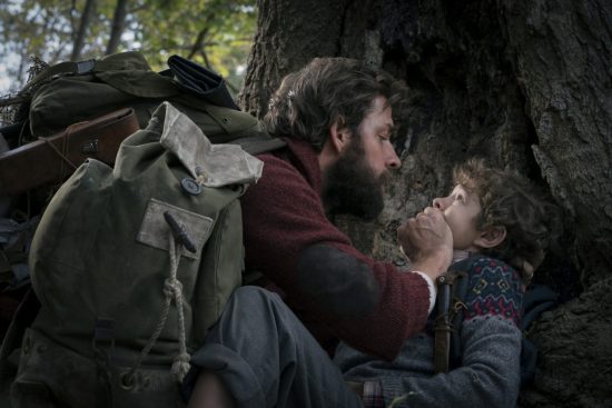 Left to right: John Krasinski and Noah Jupe in A QUIET PLACE, from Paramount Pictures.