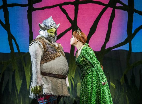 Steffan Harri and Amelia Lily in Shrek the Musical UK and Ireland tour 2018. Credit Tristram Kenton