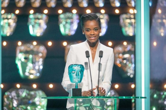 REGINA KING & LUKE EVANS present award to Letitia Wright