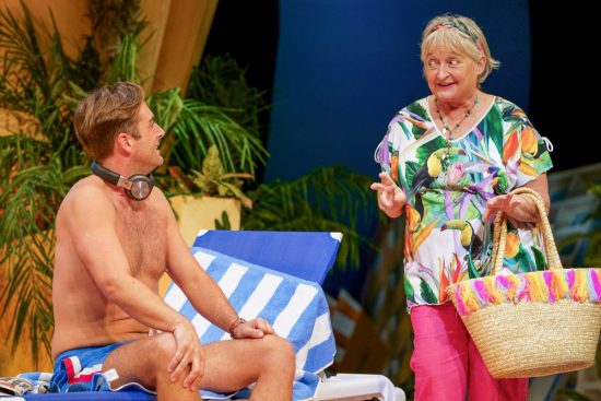 BENIDORM Live on Stage Bradley Clarkson (Ben) and Janine Duvitski (Jacqueline) - Photo Paul Coltas