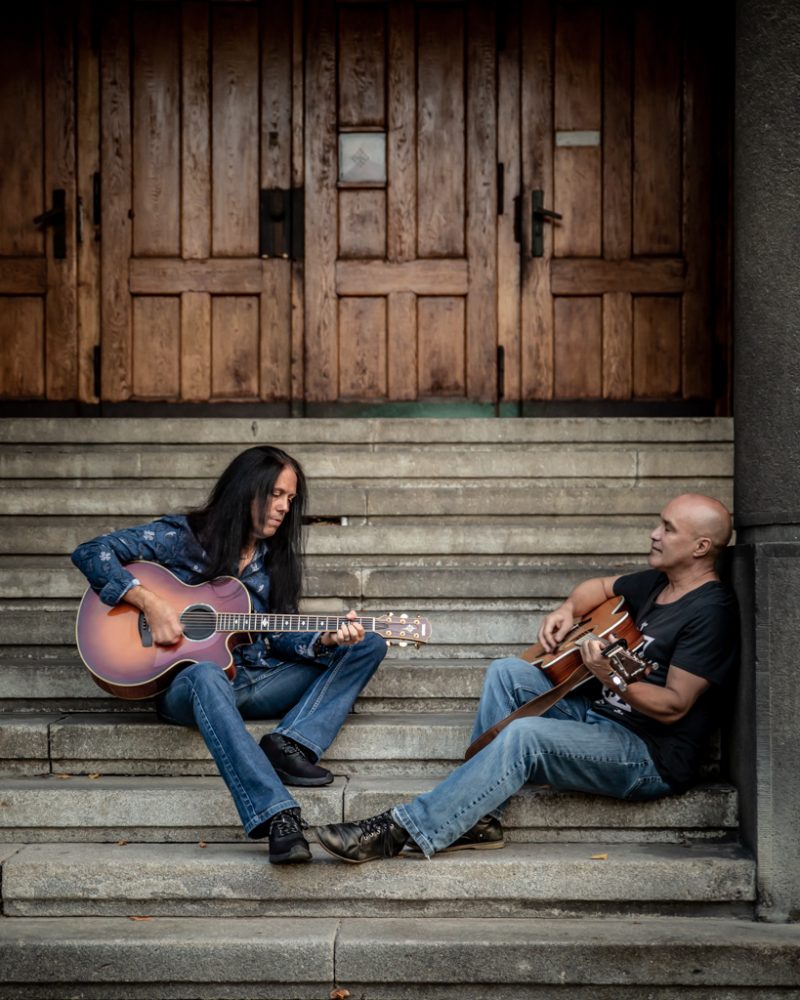 Danny Vaughn and Dan Reed on Steps