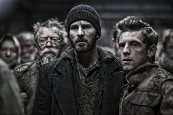 John Hurt, Chris Evans and Jamie Bell in Snowpiercer (Lionsgate UK)