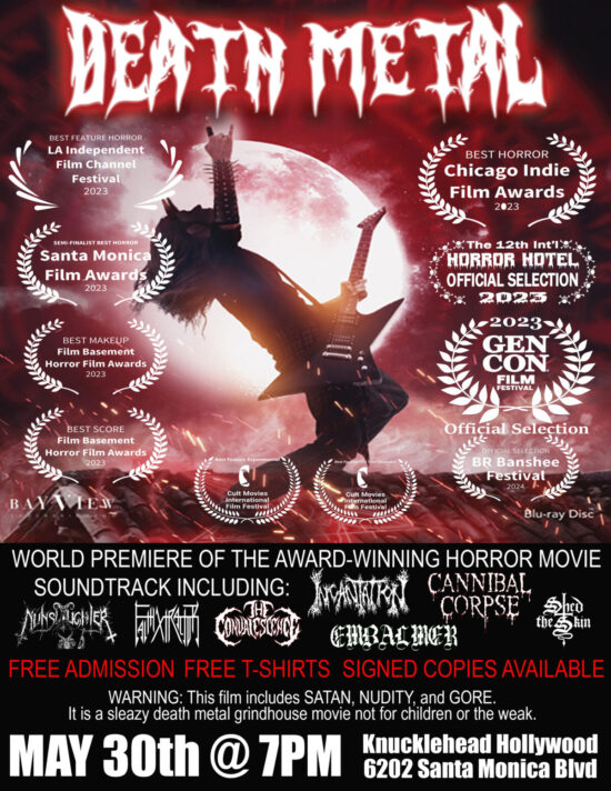Death Metal Flyer Knucklehead Premiere May 30