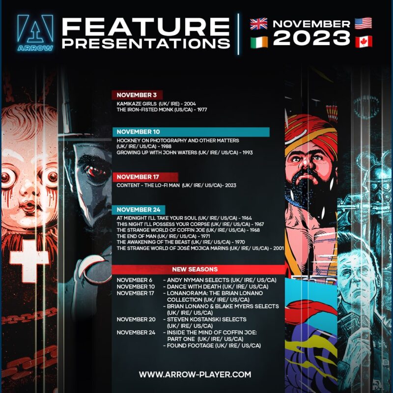 Arrow Presents - November Full Line-up 2023