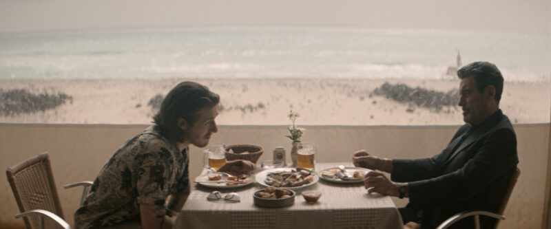 Adam Nagaitis (RYAN) and Ian McShane (WILSON) on the set of AMERICAN STAR.