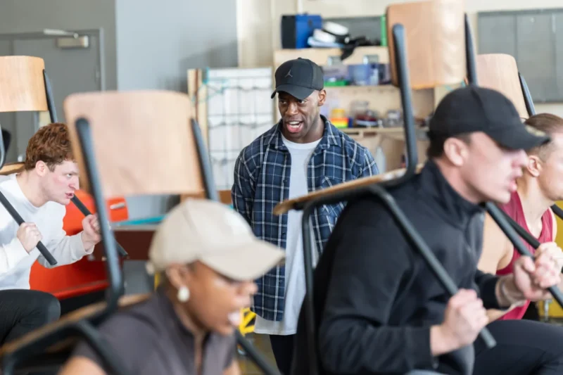 Jamal Crawford in rehearsals for An Officer and a Gentleman, credit Marc Brenner