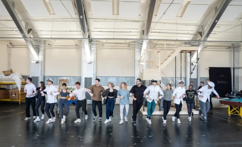 The company in rehearsals for An Officer and a Gentleman, credit Marc Brenner