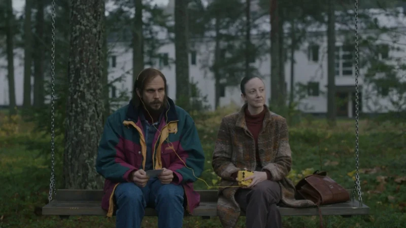 Gustaf Skarsgard and Andrea Riseborough in WHAT REMAINS (Icon Film Distribution)
