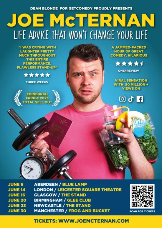 Joe McTernan LIFE ADVICE Tour Poster