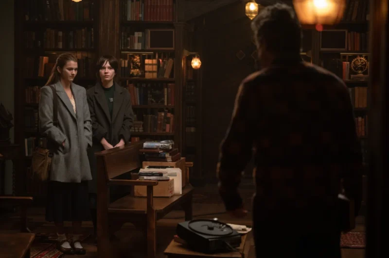 (L-R) Chloe East, Sophie Thatcher, Hugh Grant 
Credit: Kimberley French 