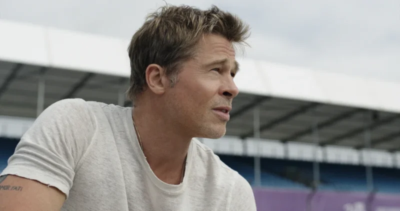 BRAD PITT as Sonny Hayes in Apple Original Films’ “F1® The Movie,” a Warner Bros. Pictures release. (PRESS KIT)