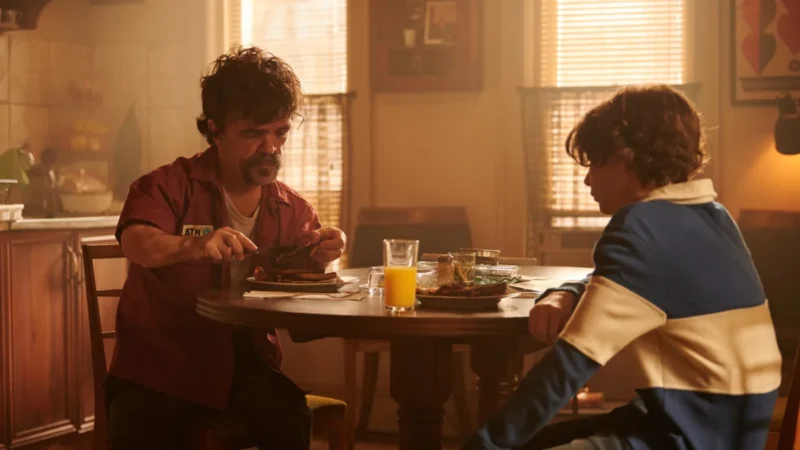 Peter Dinklage and Jacob Tremblay in THE TOXIC AVENGER (Signature Entertainment)